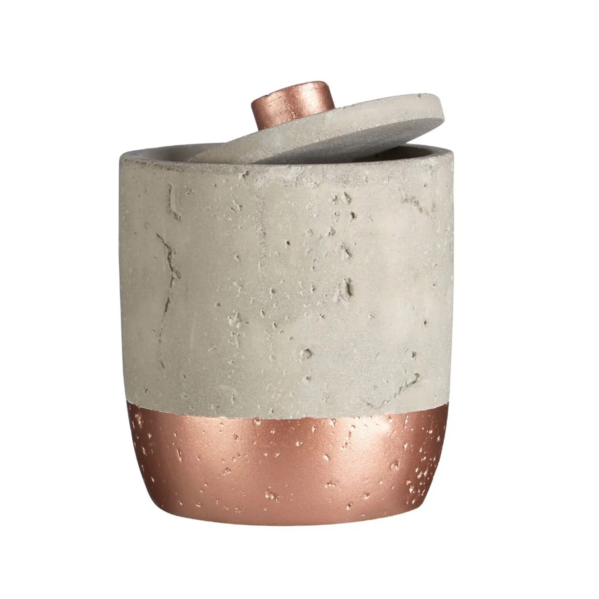 Concrete and Copper Lidded Jar